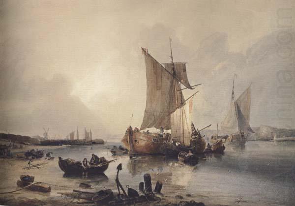 Loading boats in an estuary (mk47), Samuel Owen